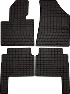 Produktbild von Gummifußmatten passend für Kia Sorento II (SUV, vor dem Facelifting, Bj. 2009-2012) –  schwarz, passgenau, mit Befestigungen set 4 Stk. - Gummi-Automatten