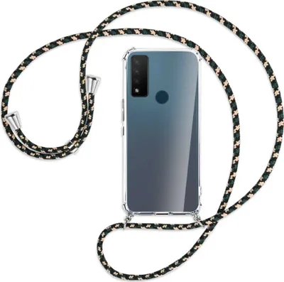 Produktbild von Handykette Backcover-Schutzhülle mit Band (Metall silberfarben) für TCL 20 R 5G - camouflage