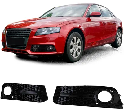 Produktbild von Stoßstange Gitter SCHWARZ GLANZ Links + Rechts für Audi A4 B8 07-11 nicht S-line