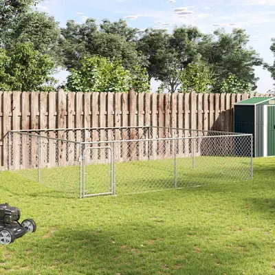 Obrázek produktu pro vidaXL Venkovní psí bouda z pozinkované oceli 4 x 4 x 1 m