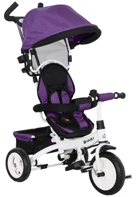 Produktbild von 6-in-1 Kinderdreirad mit Schiebestange, Dach, Gurt, Ablagekorb, für 1-5 Jahre, Blau