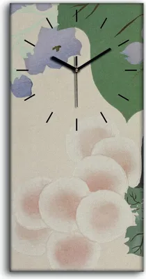 Produktbild von Wanduhr Bürouhr Leinwand Bild 30x60 Abstrakte Malerei Blätter Asiatische Kunst - schwarze Hände