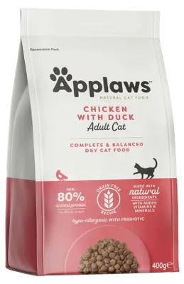 Productafbeelding van APPLAWS Volwaardig hondenvoer met kip en eend - droogvoer voor katten - 400g