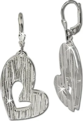 Image de SilberDream Boucles d'oreilles argent Boucles d'oreilles en argent sterling Double cœur Femme D2SDO324
