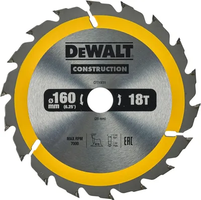 Produktbild von DeWalt Kreissägeblatt Handkr. 160/20 mm 18WZ