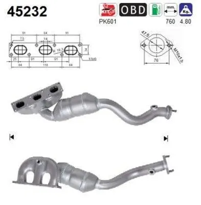 Produktbild von AS Katalysator Kat für BMW 5 Limousine (E39) 45232