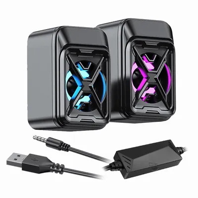 Produktbild von P12C Mini Lautsprecher 6W – Tragbarer PC Speaker mit 3,5 mm Klinke & USB, Kompakte Soundbox für Laptop & Notebook