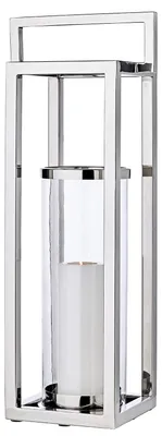 Lantaarn Manhattan H 79 cm, vernickelt, Windlicht mit Glas