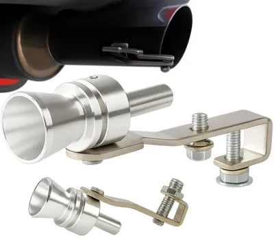 Zdjęcie produktu dla Gwizdek do wydechu turbo whistler nitro tuning do rury wydechowej sportowy świst uniwersalny 32 do 43 mm srebrny