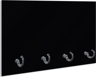 Produktbild von Wallario Handtuchhalter aus Glas, Motiv: Schwarz, 30 x 20 cm mit 4 Haken
