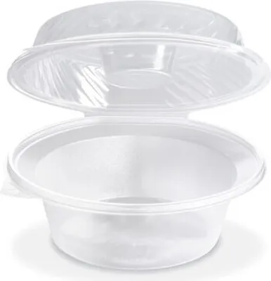 Produktbild von 125x Salatschalen klar mit Dipfach im Domdeckel 2100ml PP