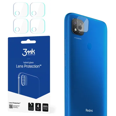 Produktbild von 3mk Hybridglas Lens Protection für Xiaomi Redmi 9C Kamera Objektiv Kameralinse 0,16mm 6H (4 Stück)