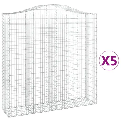 Produktbild von vidaXL Gabionen mit Hochbogen 5 Stk. 200x50x200/220cm Verzinktes Eisen