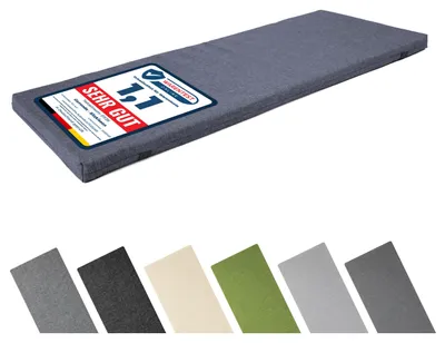Produktbild von Garronda Bankauflage 100x40 cm ca. 4 cm dick Sitzkissen Outdoor für Gartenbank und Hollywoodschaukel Polster Auflage für Sitzbank wasserabweisend UV-beständig mit Bändern GD-0220 Marineblau