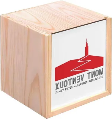 Productafbeelding van Houten Opbergdoos - Decoratieve Kist - Sieraden Opbergen - Met Prent - 10 x 10 x 10 cm - Wit