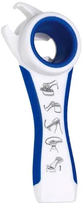 Produktbild von Multifunktionsöffner - 5-in-1 Flaschenöffner - Öffner - Flaschenöffner - Dosenöffner - Weiß/BLAU - 1 Stück - CHPN