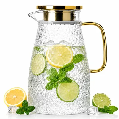 Produktbild von Glas-Karaffe, 2 Liter, mit Deckel, für Eistee