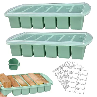 Silikon-Eiswürfelform mit Deckel, 125 ml, 2 Stück, BPA-frei