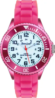 Produktbild von Brecjon Lernuhr Armbanduhr Mädchen Kinder wasserdicht Silikonuhr rosa 2402