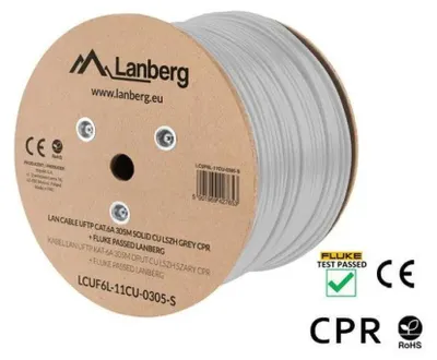 Zdjęcie produktu dla Lanberg LCUF6L-11CU-0305-S, 305 m, Cat6a, U/FTP (STP), Szary