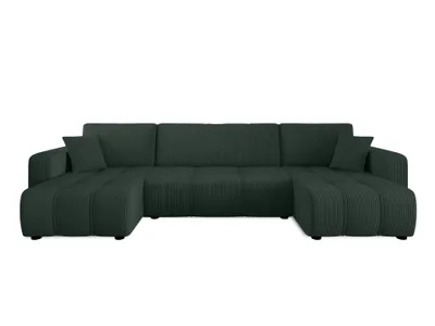 Produktbild von Couchgarnitur Sofa Sofagarnitur ALICE U im Cord Stoff samt in U Form mit Schlaffunktion und Bettkasten Wohnlandschaft Polsterecke Couch Wellenfederung