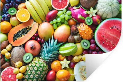 Produktbild von MuchoWow® Wandtattoo Wandsticker Wandaufkleber Obst - Ananas - Tropisch 90x60 cm Selbstklebend und Repositionierbar - Aufkleber