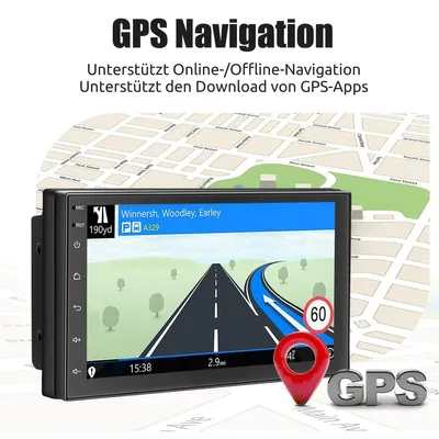 Produktbild von Autoradio 7 Zoll Android 13 Touchscreen mit Carplay Android Auto Bluetooth GPS Navigation DAB+ Radio Freisprecheinrichtung 2 DIN 2GB RAM 32GB Speicher