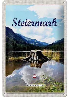 Produktbild von Blechschild Reise 20x30cm Steiermark Österreich See Wald Berg