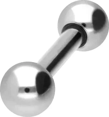Produktbild von Zungenpiercing, Intim-Piercing Titan Barbell Silber Stablänge: 7mm + Stabstärke: 1,6mm + Kugelgröße: 4mm