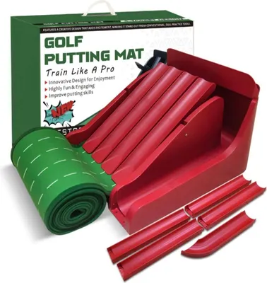 Immagine prodotto di INF Golf Putting Trainer con Sistema Multi-Traccia per Pratica di Precisione Rosso