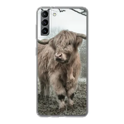 Produktbild von MuchoWow® Handyhülle Schutzhülle Hülle für Samsung Galaxy S21 Plus Schottische Highlander - Natur - Herbst - Tiere - Wildtiere - Wald Silikon Softcase Handy Hülle - Handy-Tasche