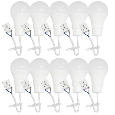Produktbild von 10 x LED Arbeitslampe für Umbau & Renovierung A60 Birne 10W 1100lm neutralweiß 4000K mit Steckklemme