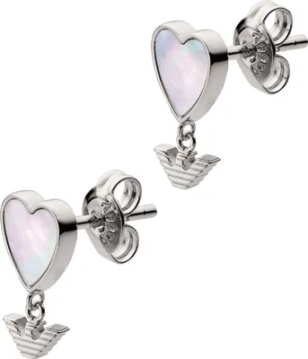 Produktbild von Emporio Armani EG3413040 Damen Ohrstecker Herz Silber Weiß