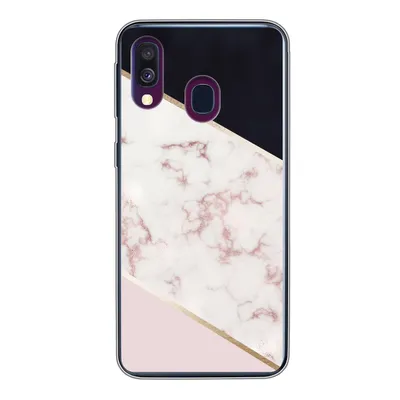 Produktbild von MuchoWow® Handyhülle Schutzhülle Hülle für Samsung Galaxy A40 Marmor - Roségold - Luxus Silikon Softcase Handy Hülle - Handy-Tasche