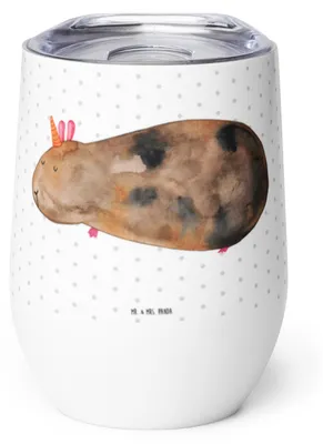 Produktbild von Mr. & Mrs. Panda Thermobecher Einhorn Meerschweinchen - Weiß - Geschenk, kaffee tasse, Meerhörnchen, Unicorn, Meerschwein, Weintumbler, glühweinbecher, Einhörner