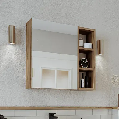 Immagine prodotto di Roomart LOTUS-I-65 Mobile da bagno con armadio a specchio, larghezza 65 cm, rovere