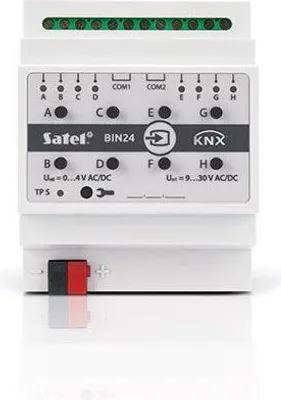 Productafbeelding van Satel KNX-BIN24, Montage op DIN-rail, 8 kanalen, IP20, Wit, 20/30 V, 0 - 45 °C