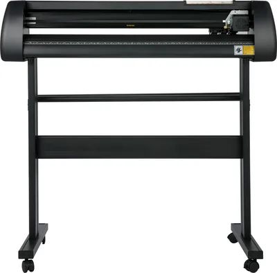 Zdjęcie produktu dla Ploter do cięcia winylu SucceBuy 34", podajnik papieru 870 mm, maszyna do tworzenia znaków ze stojakiem i oprogramowaniem Signmaster, czarny