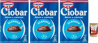 Produktbild von Cameo Ciobar Classico Kakao heiße schokolade istant chocolate 3x 125g schoko, istant hot chocolate + Italian Gourmet polpa 400g