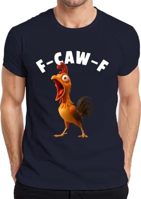 Obrázek produktu pro F-CAW-F vtipné kuře karikatura kohout farma dárek humor vtip pánské tričko, námořnická modrá, XXL