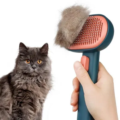 Produktbild von Katzenbürste (Gruen)Katzenbürste mit Einem Knopf, Haustier Bürsten, Selbstreinigende Fellbürste Katze,zum Entfernen Losem Fell und Schmutz