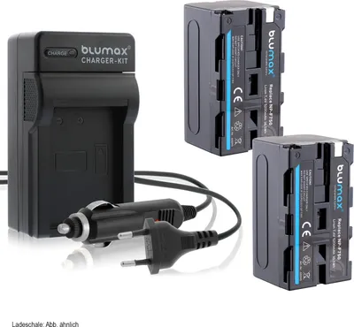 Produktbild von 2x Akku + Lader für Sony NP-F750 NP-F330  F550 F730 F770 F930 F970 5200 mAh