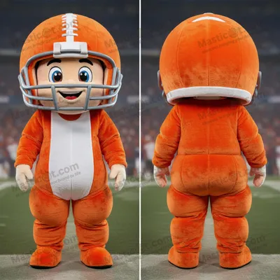 Produktbild von Orange MASTICOT Samt-Maskottchen für American-Football-Helm