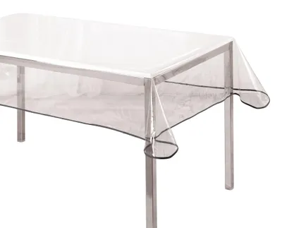 Zdjęcie produktu dla Obrus prostokątny transparentny GARDEN B, 140 x 240 cm, grafitowe obszycie