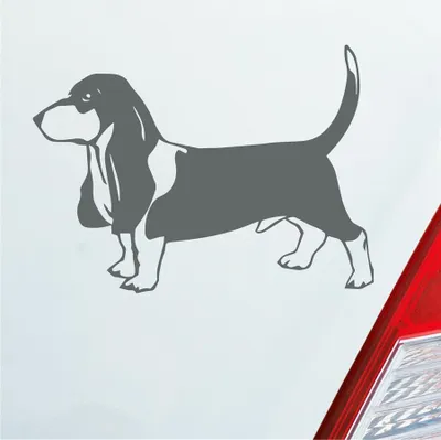 Produktbild von Auto Aufkleber Beagle Hund Dog Animal Tier Car 12x7,5 cm Grau Sticker Heckscheibenaufkleber
