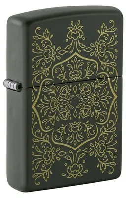 Produktbild von Zippo Benzin-Feuerzeug Green Matte gelasert Pattern 60007731, unbefüllt