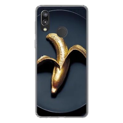 Produktbild von MuchoWow® Handyhülle Schutzhülle Hülle für Huawei P20 Lite (2020) Goldene Banane auf dunklem Hintergrund Silikon Softcase Handy Hülle - Kartenhalter