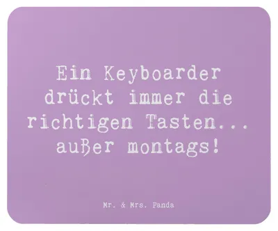 Produktbild von Mr. & Mrs. Panda Mouse Pad Spruch Keyboarder Fehler - Lavendeltraum - Geschenk, Musiker, Musik, Streichinstrumente, Mauspad, Lernen, Humor, Instrument, Klaviere, Mousepad