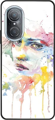 Produktbild von König Design Hülle kompatibel mit Huawei nova 9 SE Kunststoff Soft Handyhülle - Handy Case Frauengesicht