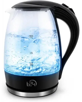 Zdjęcie produktu dla Czajnik ze szkła borokrzemowego T24 z diodą LED 2200 W 1,7 litra ochrona przed pracą na sucho bez BPA certyfikat Rheinland GS